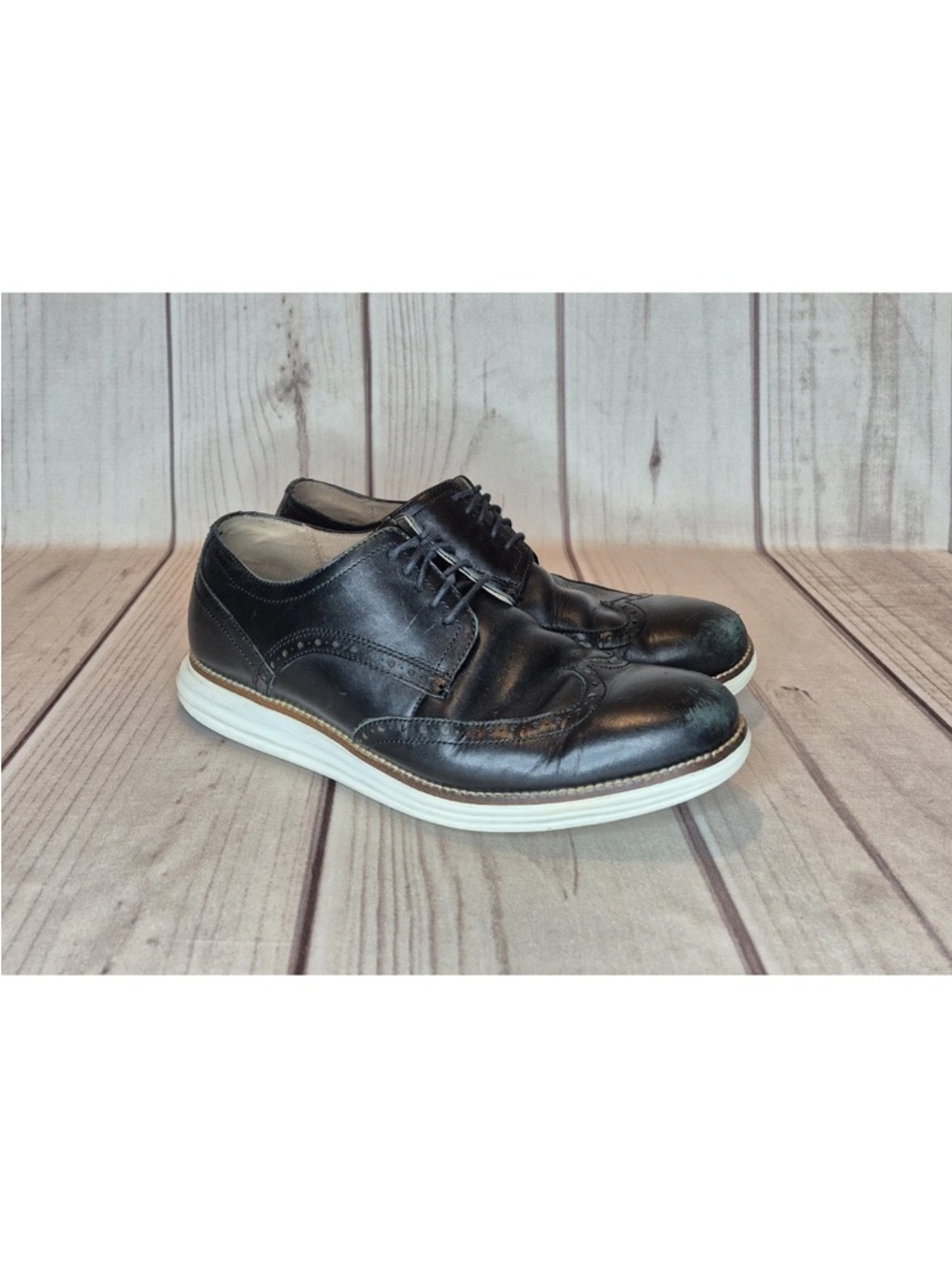 Cole Haan Original Grand Men's Size 11 M Black Leather Wingtip Oxford Shoes